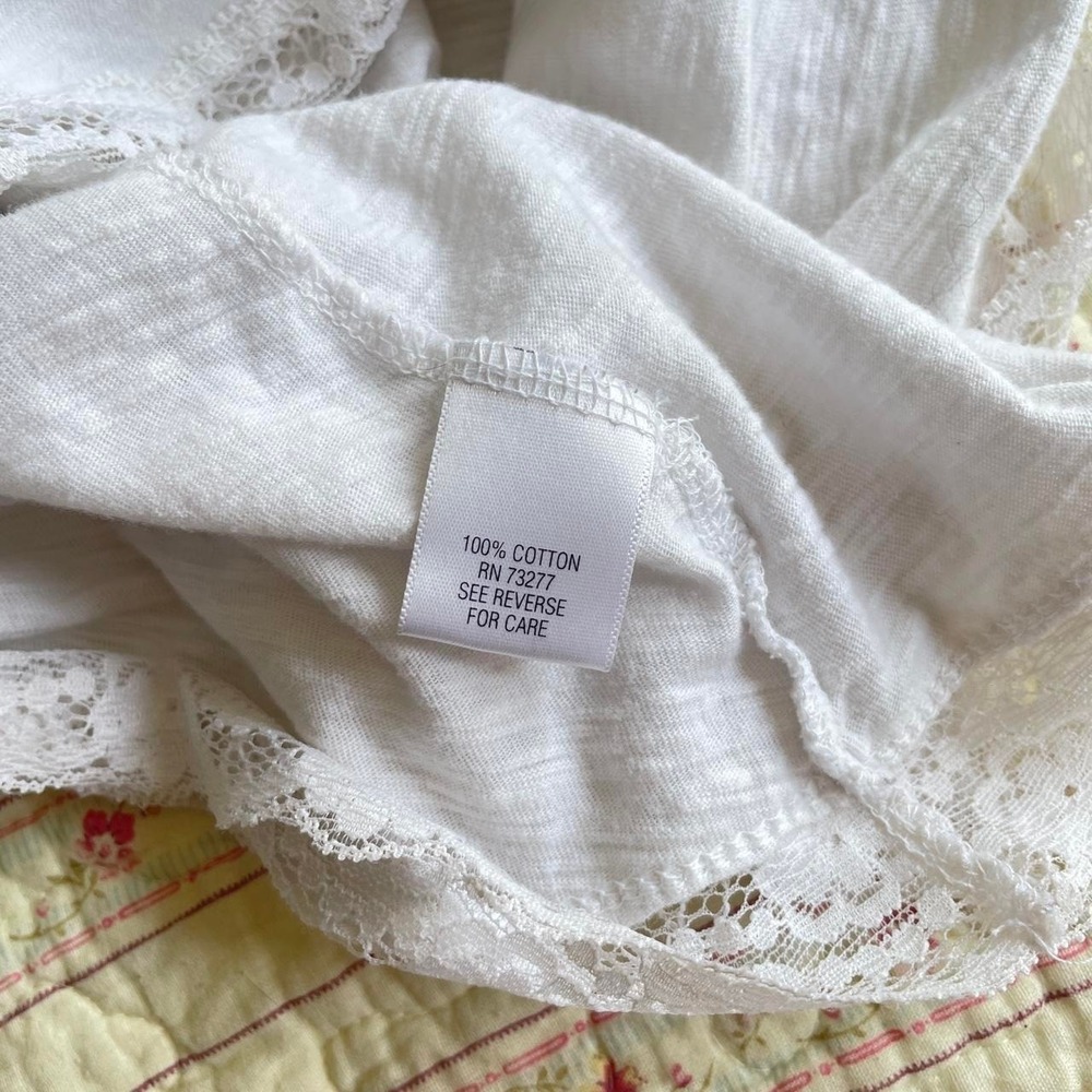 Y2k White cotton lace trim cami - Picture 5 of 5